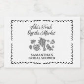 Vers van de markt Vrijgezellenfeest, boerenmarkt Sparkling Wijnetiket (Enkel label)