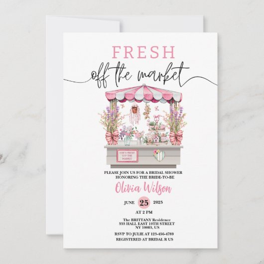 Vers van de markt Vrijgezellenfeest Floral Chic Kaart (Voorkant)