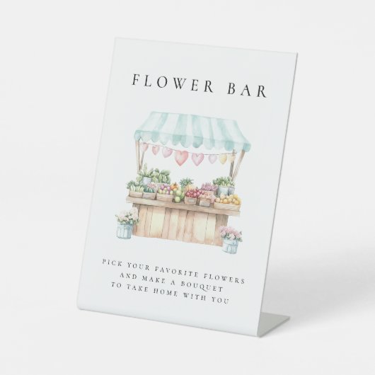 Vers van de markt Vrijgezellenfeest Flower Bar Reclamebord Met Voetstuk (Voorkant)