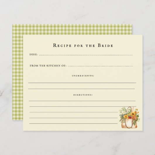 Vers van de markt Vrijgezellenfeest Recept Kaart (Voorkant / Achterkant)