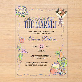 Vers van de markt Vrijgezellenfeest Whimsical Draw Acryl Uitnodigingen