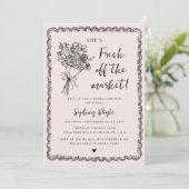 Vers van de Markt Whimsical Bruidsdouche Blush Kaart (Staand voorkant)