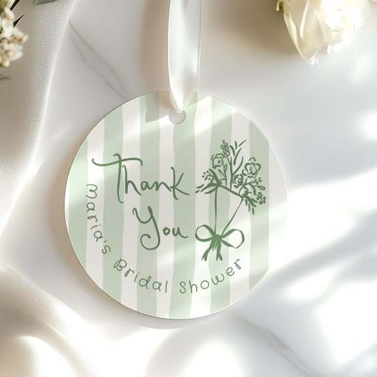 Vers van de Markt Whimsical Groen Handgetekend Bedankjes Labels