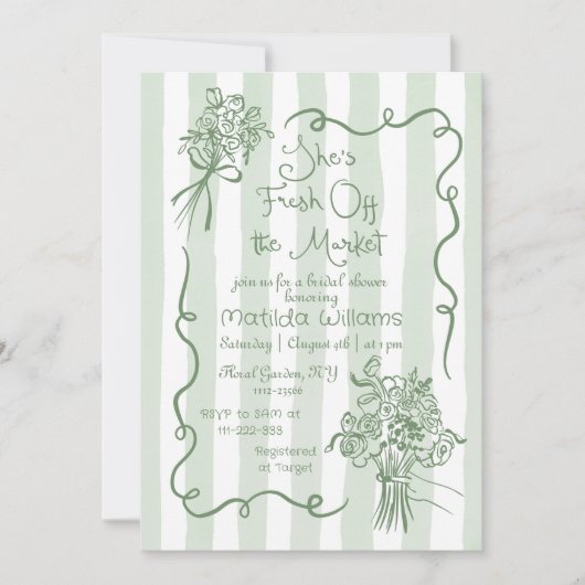 Vers van de markt Whimsical Sage Vrijgezellenfeest Kaart (Voorkant)