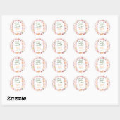 Vers van de Markt Whimsicale Bruidsdouche Ronde Sticker (Vel)