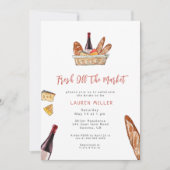 Vers van de markt Wijn & Kaas Vrijgezellenfeest Kaart (Voorkant)