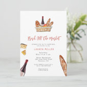 Vers van de markt Wijn & Kaas Vrijgezellenfeest Kaart (Staand voorkant)