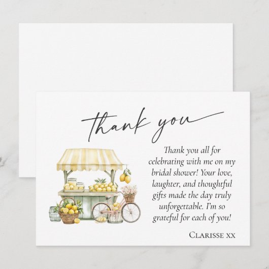 Vers van de markt Zomer Citrus Vrijgezellenfeest Bedankkaart (Voorkant / Achterkant)