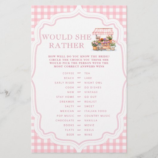 Vers van de markt zou ze liever douchen spel (Voorkant)