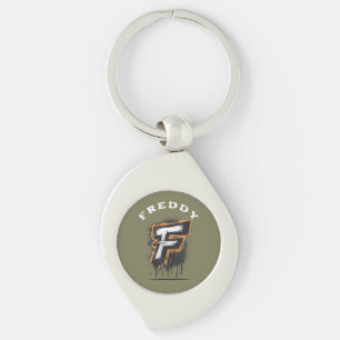 Vers van de muur: Bold Graffiti Monogram "F" Sleutelhanger