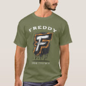 Vers van de muur: Bold Graffiti Monogram "F" T-shirt (Voorkant)