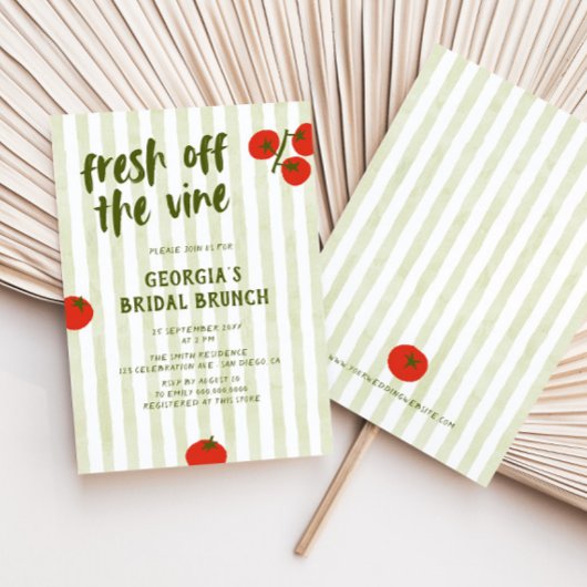 Vers van de wijnstokken tomaat met de hand getrokk kaart