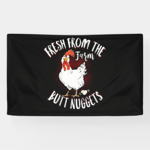 vers van het Boerderij Butt Nuggets Chicken Farmin Spandoek