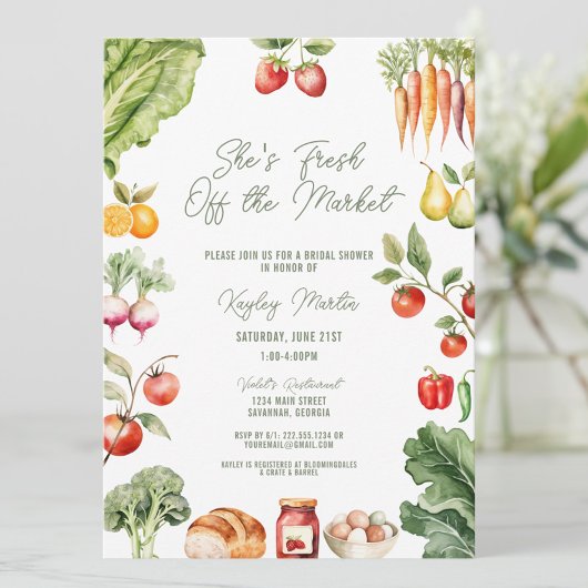 Vers van het Market Farmer's Market Vrijgezellenfe Kaart