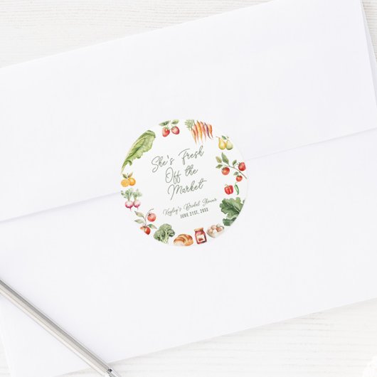 Vers van het Market Farmer's Market Vrijgezellenfe Ronde Sticker