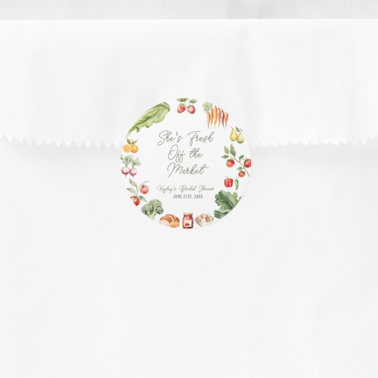 Vers van het Market Farmer's Market Vrijgezellenfe Ronde Sticker