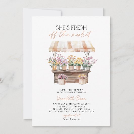 Vers van het Market Flower Market Vrijgezellenfees Kaart (Voorkant)