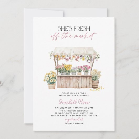 Vers van het Vrijgezellenfeest Market Farmers Mark Kaart (Voorkant)