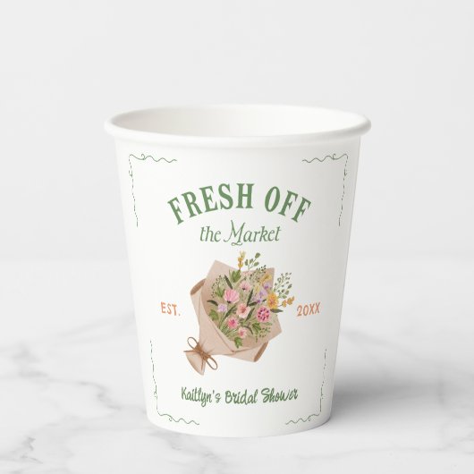Vers van het Vrijgezellenfeest van de boerenmarkt Papieren Bekers (Achterkant)