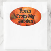 vers van tuinmozaïekSinaasappel Chili Peppers Ovale Sticker (Tas)