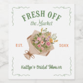 Vers Vers De Markt Boerenmarkt Bruidsdouche Wijn Etiket (Enkel label)