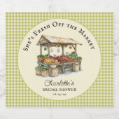 Vers Vers de Markt Boerenmarkt Bruiloft Feestje Sparkling Wijnetiket (Enkel label)