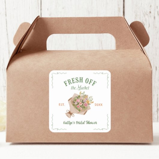 Vers Vers De Markt Bruiloft Boerenmarkt Bruidsfees Vierkante Sticker