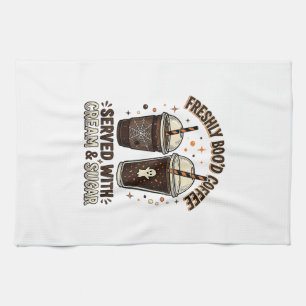 Vers vers gebrouwen koffie Halloween Geest Beker Theedoek