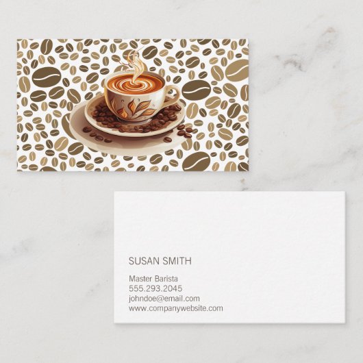 Vers vers gebrouwen koffie | Koffiebonen | Cafe Visitekaartje (Voorkant / Achterkant)