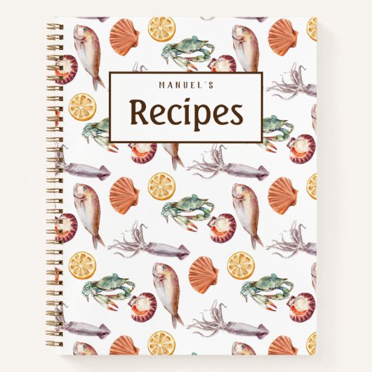 Vers Vis en zeevruchten  Receptenboek Notitieboek (Voorkant)