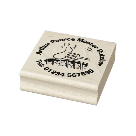 Vers vlees Barbecue Slachter. slagerij Rubberstempel (Stempel)