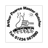 Vers vlees Barbecue Slachter. slagerij Rubberstempel (Afrduk)