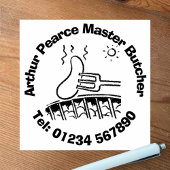 Vers vlees Barbecue Slachter. slagerij Rubberstempel