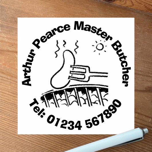 Vers vlees Barbecue Slachter. slagerij Rubberstempel