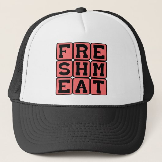 Vers vlees, rauw rundvlees trucker pet (Voorkant)