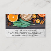 Vers voedsel op tafel visitekaartje (Achterkant)