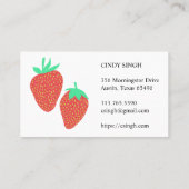 VERS VRUCHTEN: geïllustreerde aardbeien Visitekaartje (Achterkant)