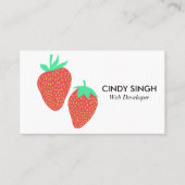 VERS VRUCHTEN: geïllustreerde aardbeien Visitekaartje (Voorkant)