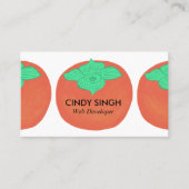 VERS VRUCHTEN: geïllustreerde persimons Visitekaartje (Voorkant)