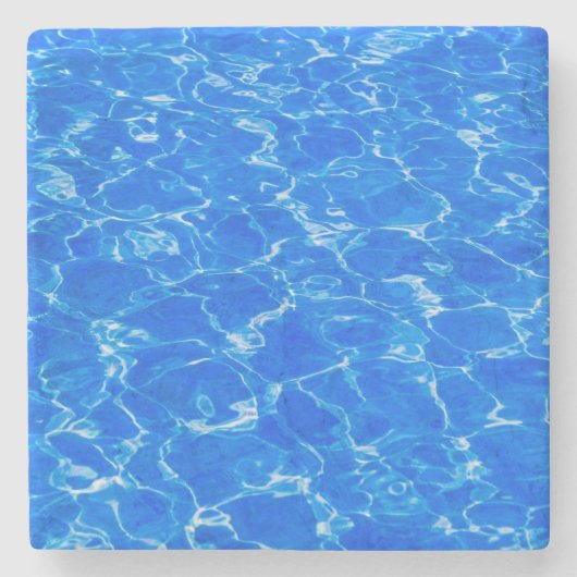 Vers water blauw stenen onderzetter (Voorkant)