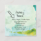 Vers water kleur hedendaags vierkante visitekaartje (Achterkant)