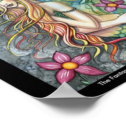 Vers water Zeemeermin groot Poster (Hoek)