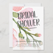 Vers Waterverf Blooms Bridal Shower Kaart (Voorkant)