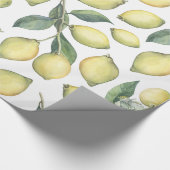 Vers waterverf gele citroenen en bladeren cadeaupapier (Hoek)