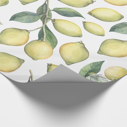 Vers waterverf gele citroenen en bladeren cadeaupapier (Hoek)