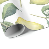 Vers waterverf gele citroenen en bladeren cadeaupapier (Rol Hoek)