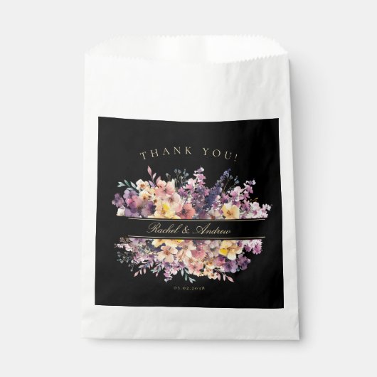 Vers, wilde bloem boeket, handschrift, bruiloft bedankzakje (Voorkant)
