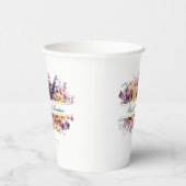 Vers, wilde bloem boeket, handschrift, bruiloft papieren bekers (Rechts)