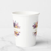 Vers, wilde bloem boeket, handschrift, bruiloft papieren bekers (Rechts)