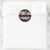 Vers, wilde bloem boeket, handschrift, bruiloft ronde sticker (Tas)